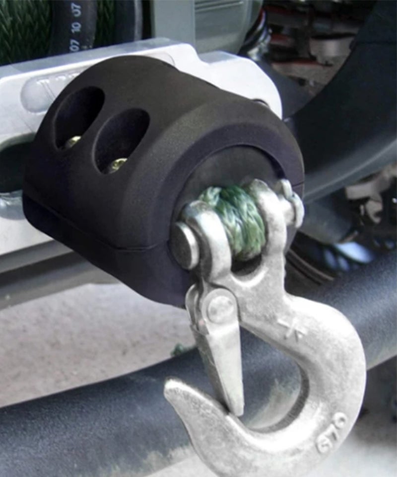 Reswish Rubber Winch Stopper Winch Cable Hook Stopper Rubber Rope Line Saver Winch Cable Hook Rubber Stopper with Stainless Steel Screws and Nuts Rubber Hook Stopper for Synthetic Winch Rope (Black) - Image 5
